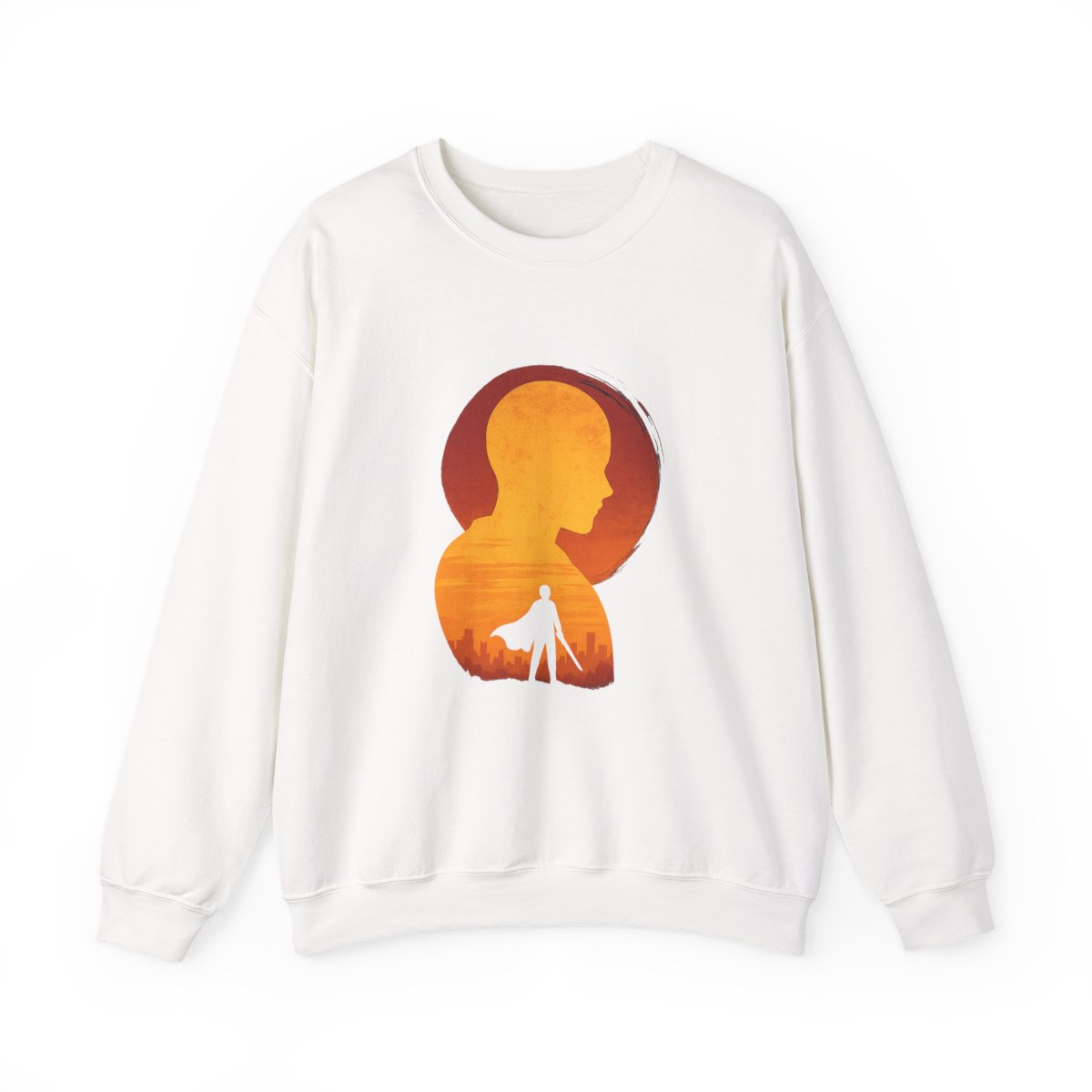 Sustainable Champion Powerblend Sweatshirt One Punch Man T ShirtMinimalist Silhouette Saitama
