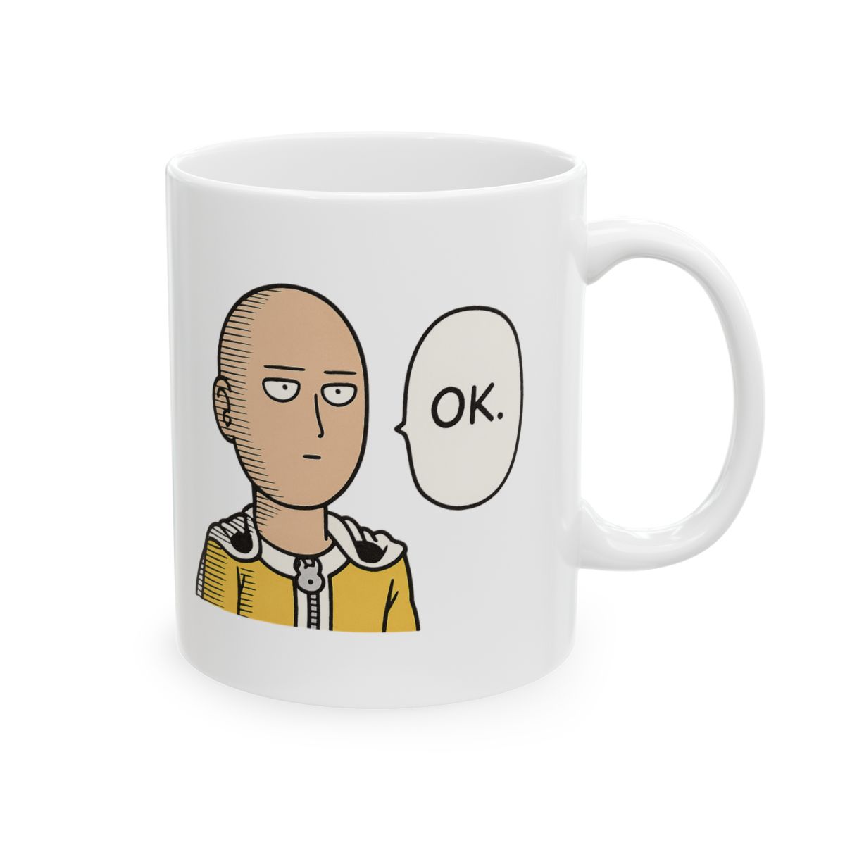Saitama OK Gesture Hero | One Punch Man Mug, Anime Coffee Cup, Otaku Gift - Official Mugs & Drinkware merchandise