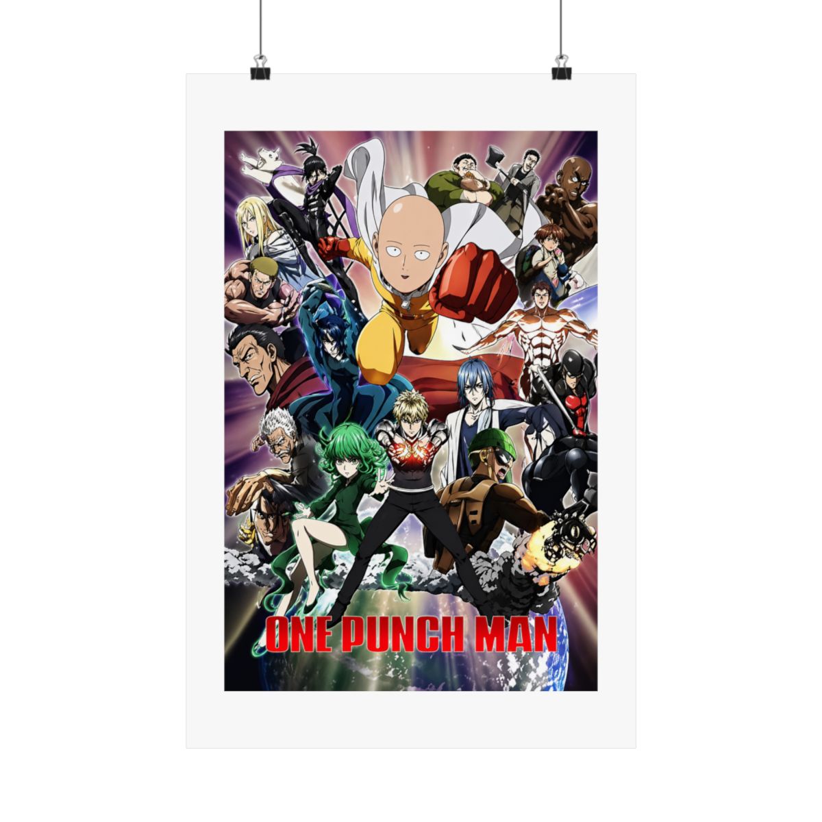 One Punch Man Poster Saitama Anime Posters Birthday Room Decorations Cool Wall Art Print Poster 12x18 - alternate angle 1, merchandise