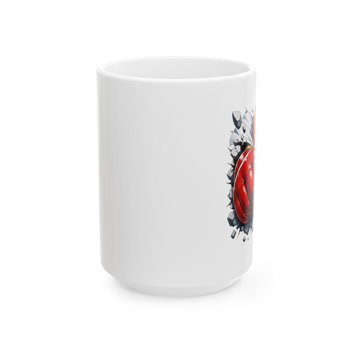 3D Puffy Saitama Mug | One Punch Man Anime Coffee Cup | Manga Aesthetic Gamer Gift | Unique Hero Art Cup | Funny Anime Saitama Punch Mug - alternate angle 2, merchandise