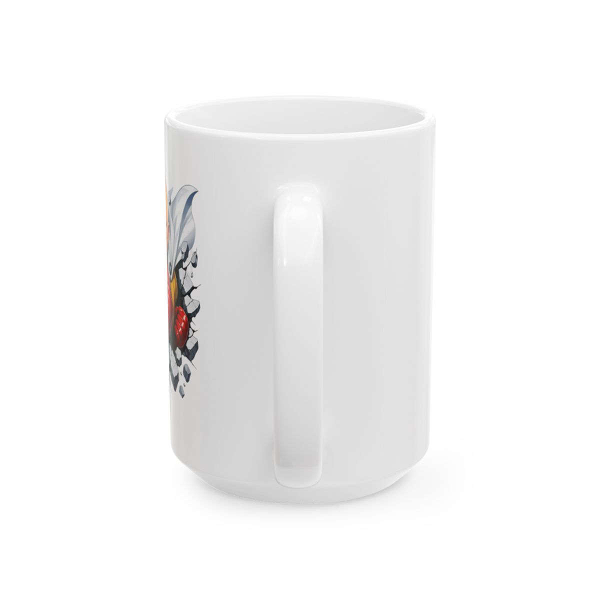 3D Puffy Saitama Mug | One Punch Man Anime Coffee Cup | Manga Aesthetic Gamer Gift | Unique Hero Art Cup | Funny Anime Saitama Punch Mug - alternate angle 5, merchandise