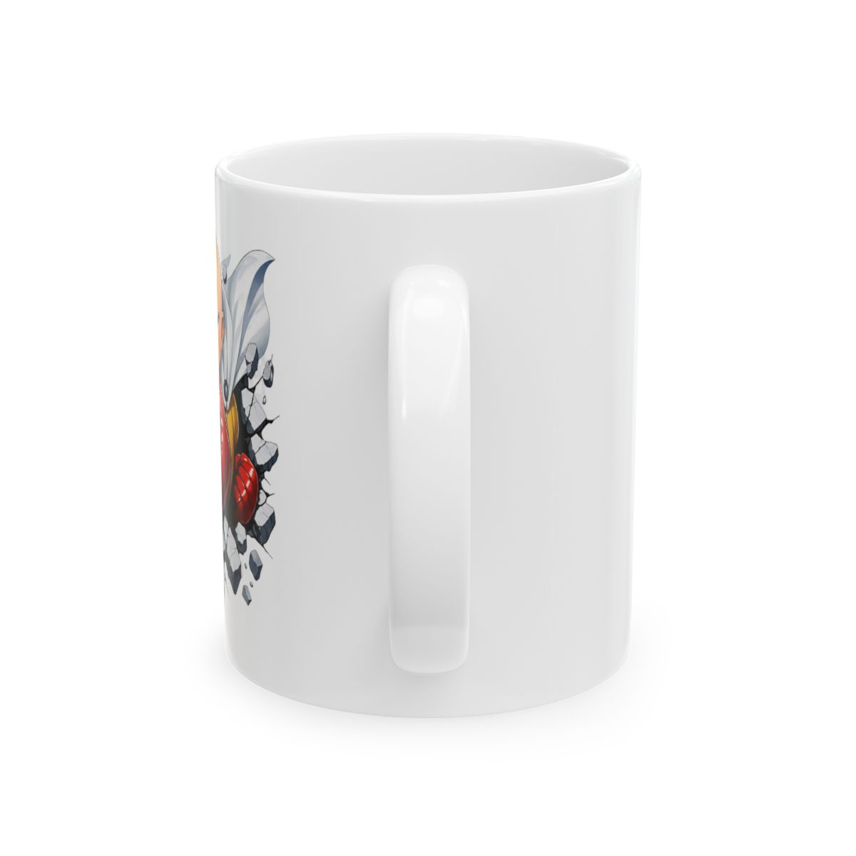 3D Puffy Saitama Mug | One Punch Man Anime Coffee Cup | Manga Aesthetic Gamer Gift | Unique Hero Art Cup | Funny Anime Saitama Punch Mug - alternate angle 3, merchandise