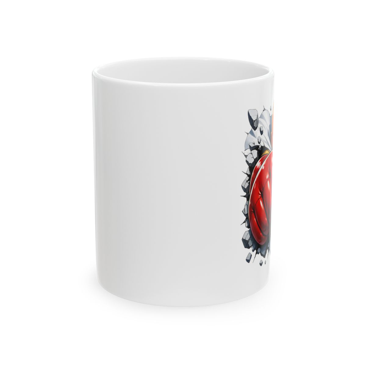 3D Puffy Saitama Mug | One Punch Man Anime Coffee Cup | Manga Aesthetic Gamer Gift | Unique Hero Art Cup | Funny Anime Saitama Punch Mug - alternate angle 1, merchandise