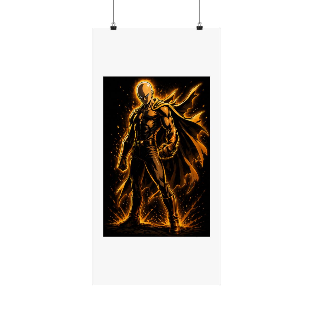 Saitama Metal Wall Art, One-Punch Man LED Backlit Wall Decor, Anime Manga Fan Gift, Teen Room Living Room Decor, Custom Anime Present