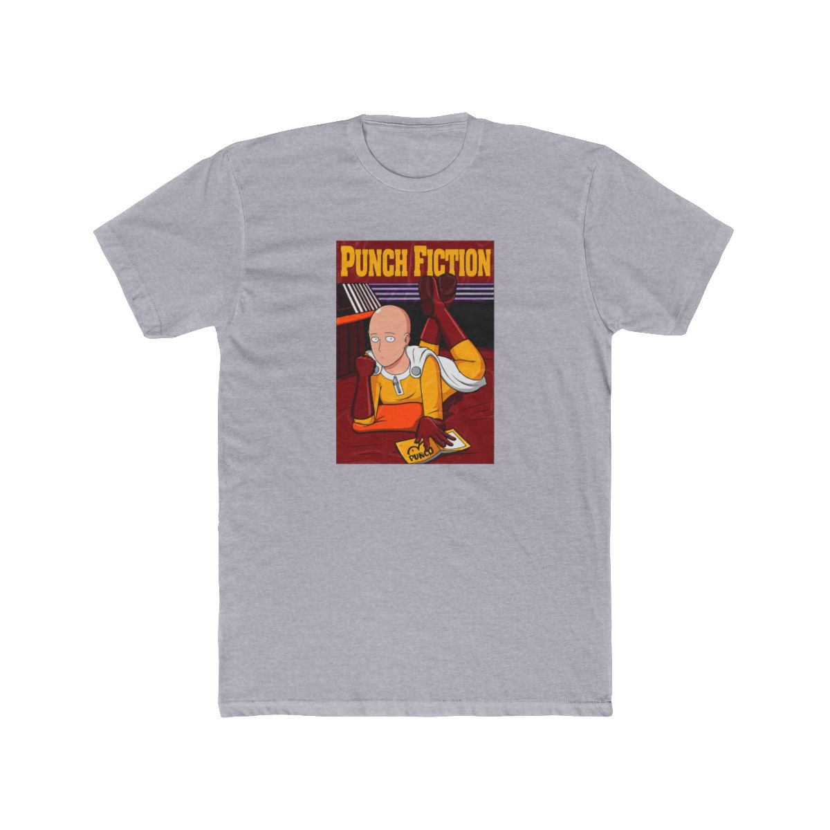 One Punchman Punch fiction T Shirt, Anime Graphic Tee, Saitama Fan Shirt, Manga Cosplay Top, Japanese Comic Merch - alternate angle 2, merchandise