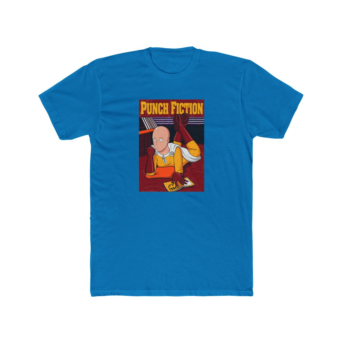 One Punchman Punch fiction T Shirt, Anime Graphic Tee, Saitama Fan Shirt, Manga Cosplay Top, Japanese Comic Merch - alternate angle 3, merchandise