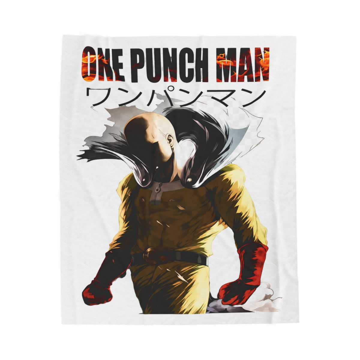 One Punch Man Colourful Illustration Saitama From Blanket - alternate angle 3, merchandise