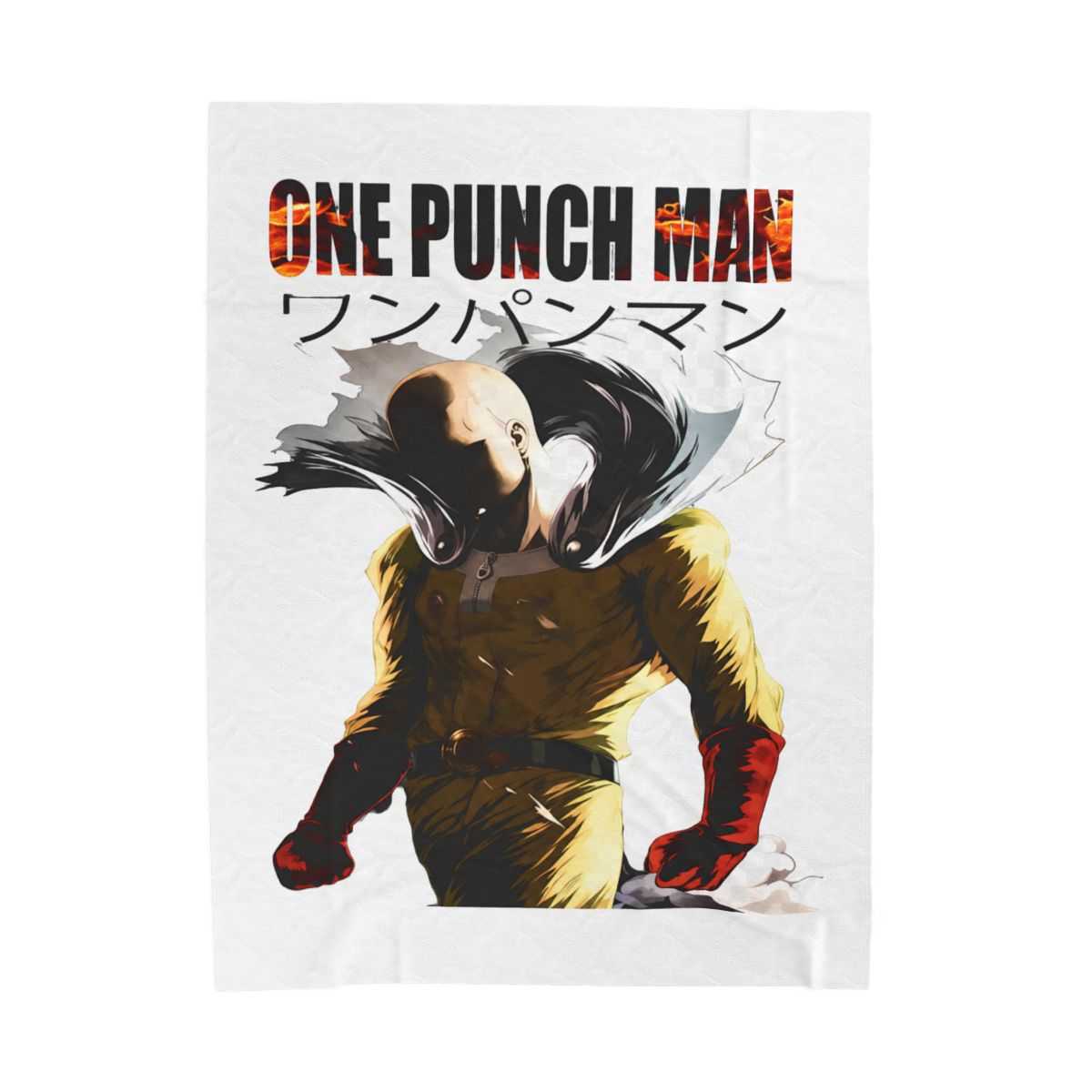 One Punch Man Colourful Illustration Saitama From Blanket - alternate angle 2, merchandise